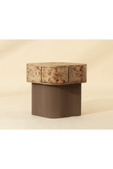 Modern European furniture - Freeform Burl Veneer Nightstand - www.oroa.com