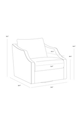 Modern European furniture - Leather Sloped-Arm Swivel Lounge Chair - www.oroa.com