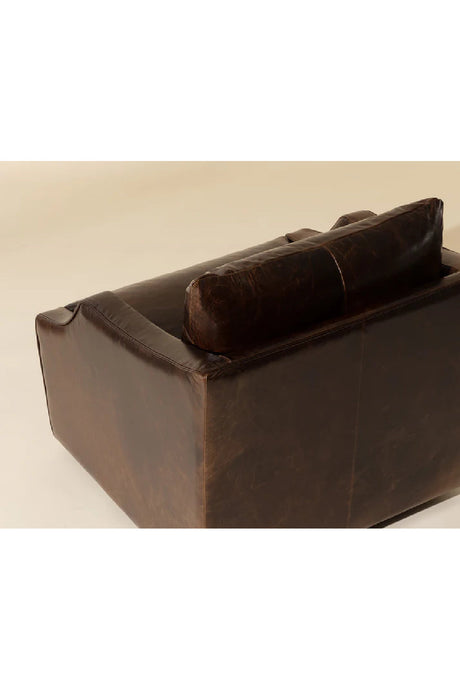Modern European furniture - Leather Sloped-Arm Swivel Lounge Chair - www.oroa.com