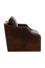 Modern European furniture - Leather Sloped-Arm Swivel Lounge Chair - www.oroa.com