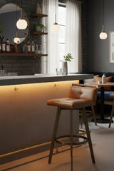 Modern European furniture - Leather-Look Swivel Bar Stool - www.oroa.com