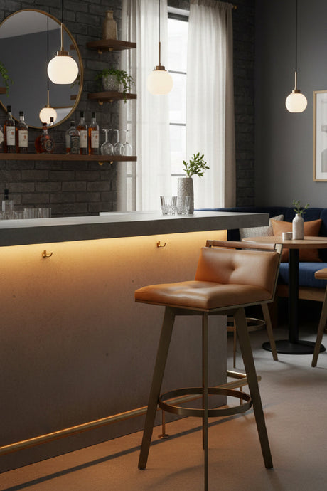 Modern European furniture - Leather-Look Swivel Bar Stool - www.oroa.com