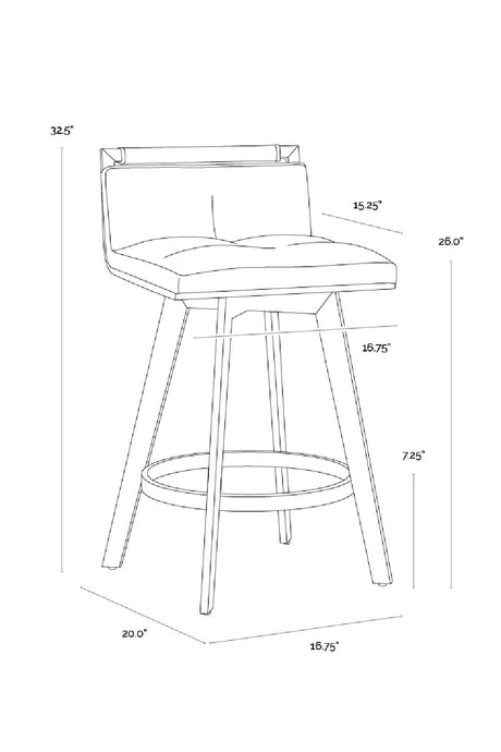 Modern European furniture - Swivel Counter Stool with Metal Frame - www.oroa.com