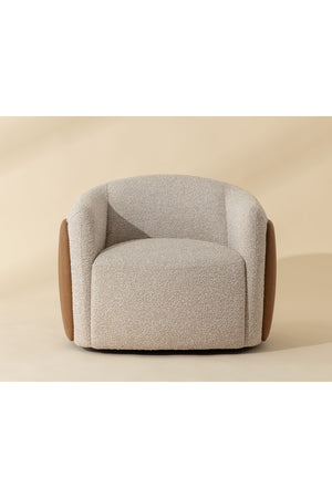 Modern European furniture - White Textured Swivel Lounge Chair - www.oroa.com