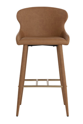 Leather Look Shell Bar Stool by Splendido Evora Barstool, alternate view 3