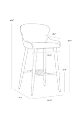 Modern European furniture - Leather Look Shell Bar Stool - www.oroa.com
