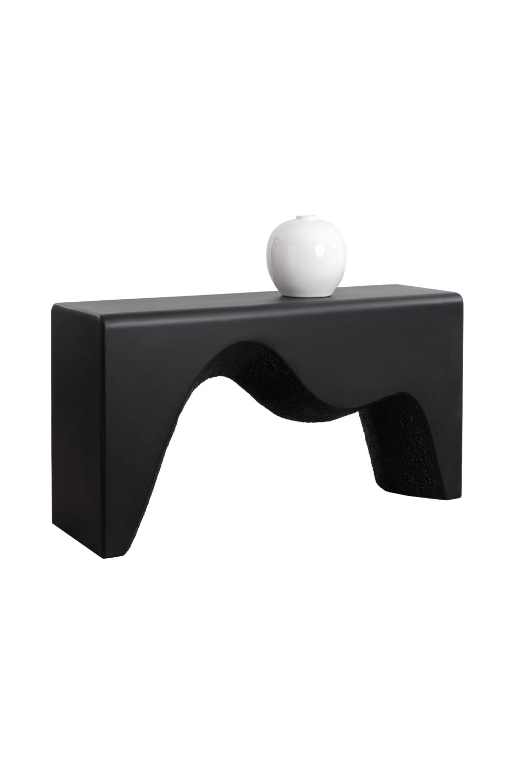Modern European furniture - Black Sculpted Indoor/Outdoor Console Table - www.oroa.com