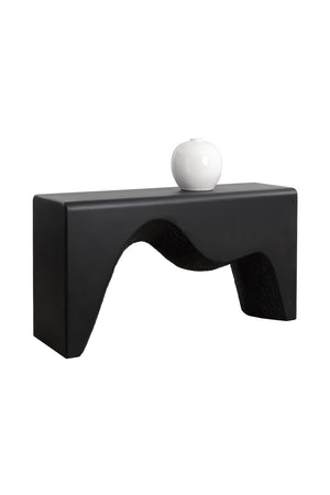 Modern European furniture - Black Sculpted Indoor/Outdoor Console Table - www.oroa.com