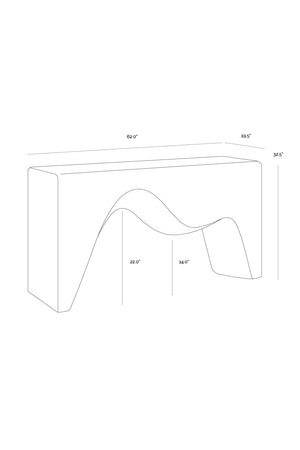 Modern European furniture - Black Sculpted Indoor/Outdoor Console Table - www.oroa.com