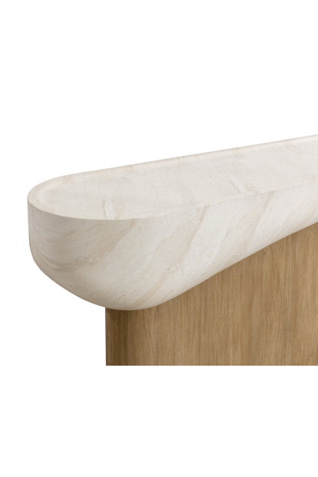 Modern European furniture - Travertine Look Indoor/Outdoor Console Table - www.oroa.com