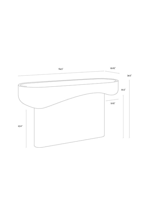 Modern European furniture - Travertine Look Indoor/Outdoor Console Table - www.oroa.com