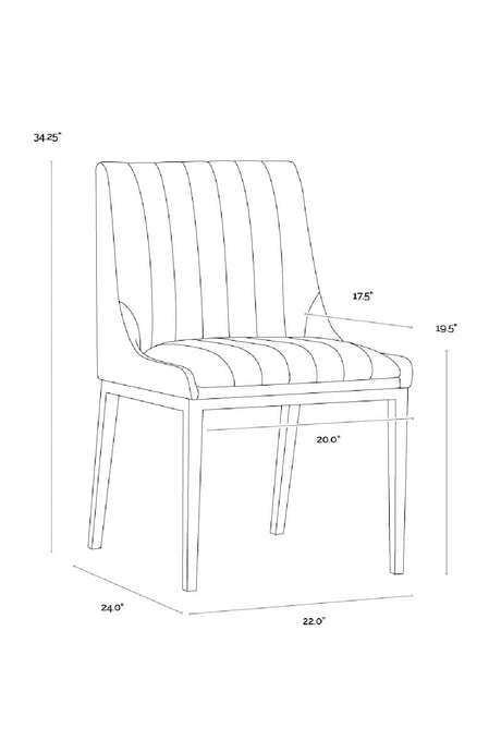 Modern European furniture - Vertical Stitched Dining Chairs (2) - www.oroa.com