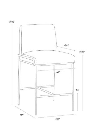 Curved Modern Counter Stool | Splendido Lathan | Oroa.com
