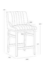 Modern European furniture - Channel-Tufted Counter Stool - www.oroa.com