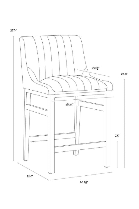 Modern European furniture - Channel-Tufted Counter Stool - www.oroa.com
