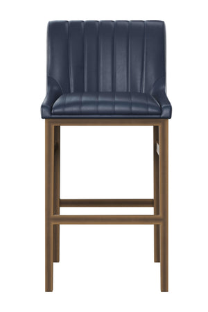 Leather-Look Vertical-Channeled Bar Stool | Splendido Halden | Oroa.com