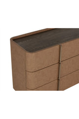 Modern European furniture - Leather-Look 6-Drawer Dresser - www.oroa.com