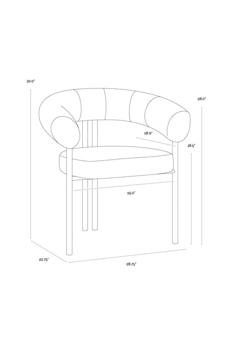 Modern European furniture - Rounded Back Dining Chair - www.oroa.com