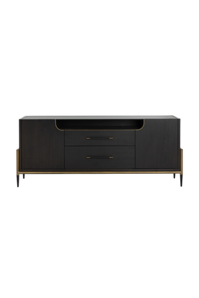 Black Wooden 2-Drawer Sideboard by Splendido Weldrick