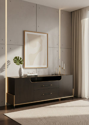   Modern European furniture - Black Wooden 2-Drawer Sideboard - www.oroa.com | Oroa.com