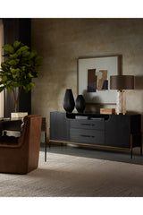 Modern European furniture - Black Wooden 2-Drawer Sideboard - www.oroa.com