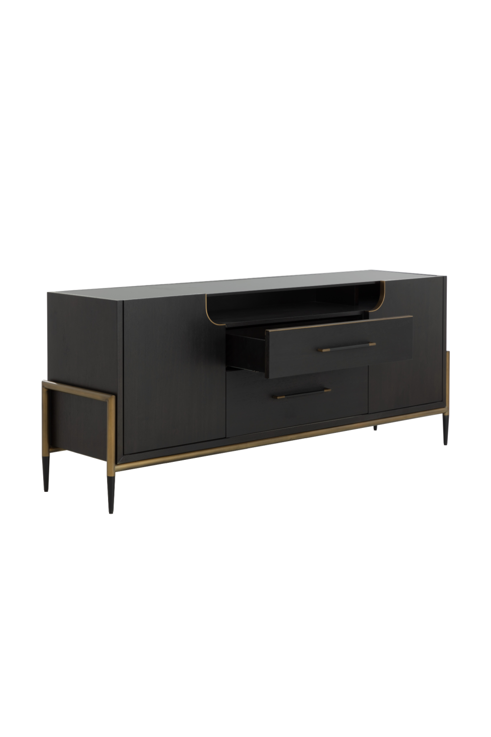 Black Wooden 2-Drawer Sideboard | Splendido Weldrick
