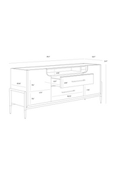 Modern European furniture - Black Wooden 2-Drawer Sideboard - www.oroa.com