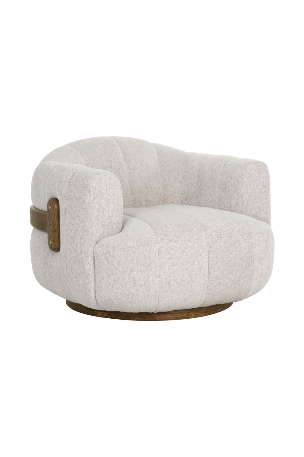 Cream Channeled Swivel Lounge Chair | Splendido Tadeo