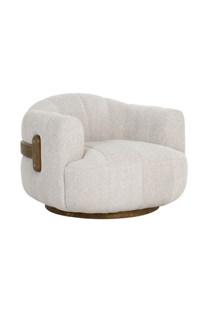 Cream Channeled Swivel Lounge Chair | Splendido Tadeo