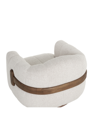 Cream Channeled Swivel Lounge Chair | Splendido Tadeo