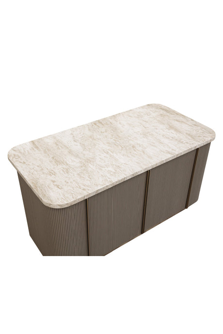 Modern European furniture - Marble Top & Wood Base Kitchen Island - www.oroa.com
