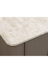 Modern European furniture - Marble Top & Wood Base Kitchen Island - www.oroa.com