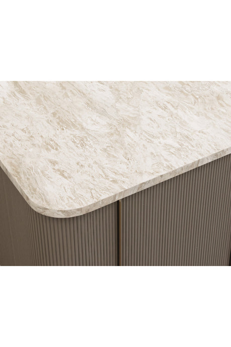 Modern European furniture - Marble Top & Wood Base Kitchen Island - www.oroa.com