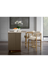Modern European furniture - Marble Top & Wood Base Kitchen Island - www.oroa.com