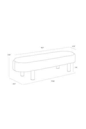 Taupe Modern Bench | Splendido Odella | Oroa.com