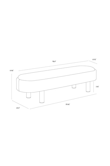 Modern European furniture - Taupe Modern Bench - www.oroa.com