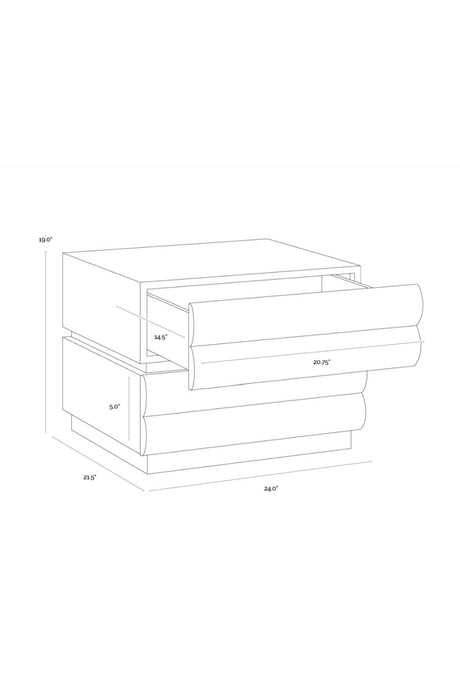 Modern European furniture - Tiered 2-Drawer Nightstand - www.oroa.com