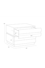 Modern European furniture - Tiered 2-Drawer Nightstand - www.oroa.com