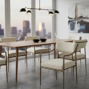 Modern European furniture - Cream Linen Dining Armchair - www.oroa.com
