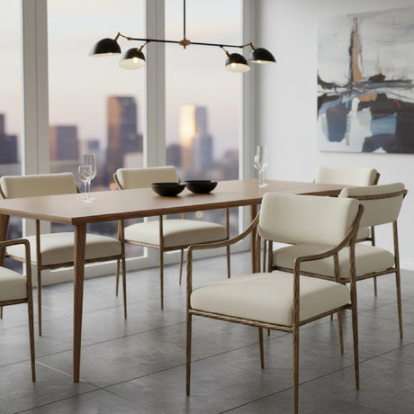 Modern European furniture - Cream Linen Dining Armchair - www.oroa.com