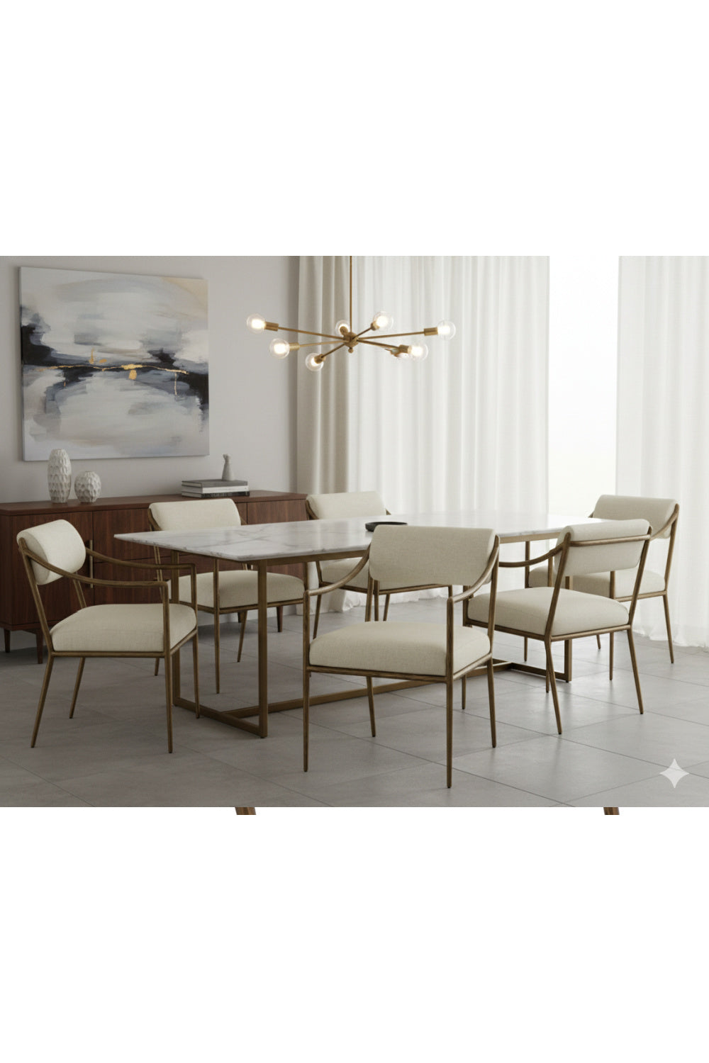 Cream Linen Dining Armchair | Splendido Leticia | Oroa.com