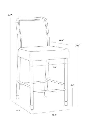 Modern European furniture - Green Upholstered Counter Stool - www.oroa.com