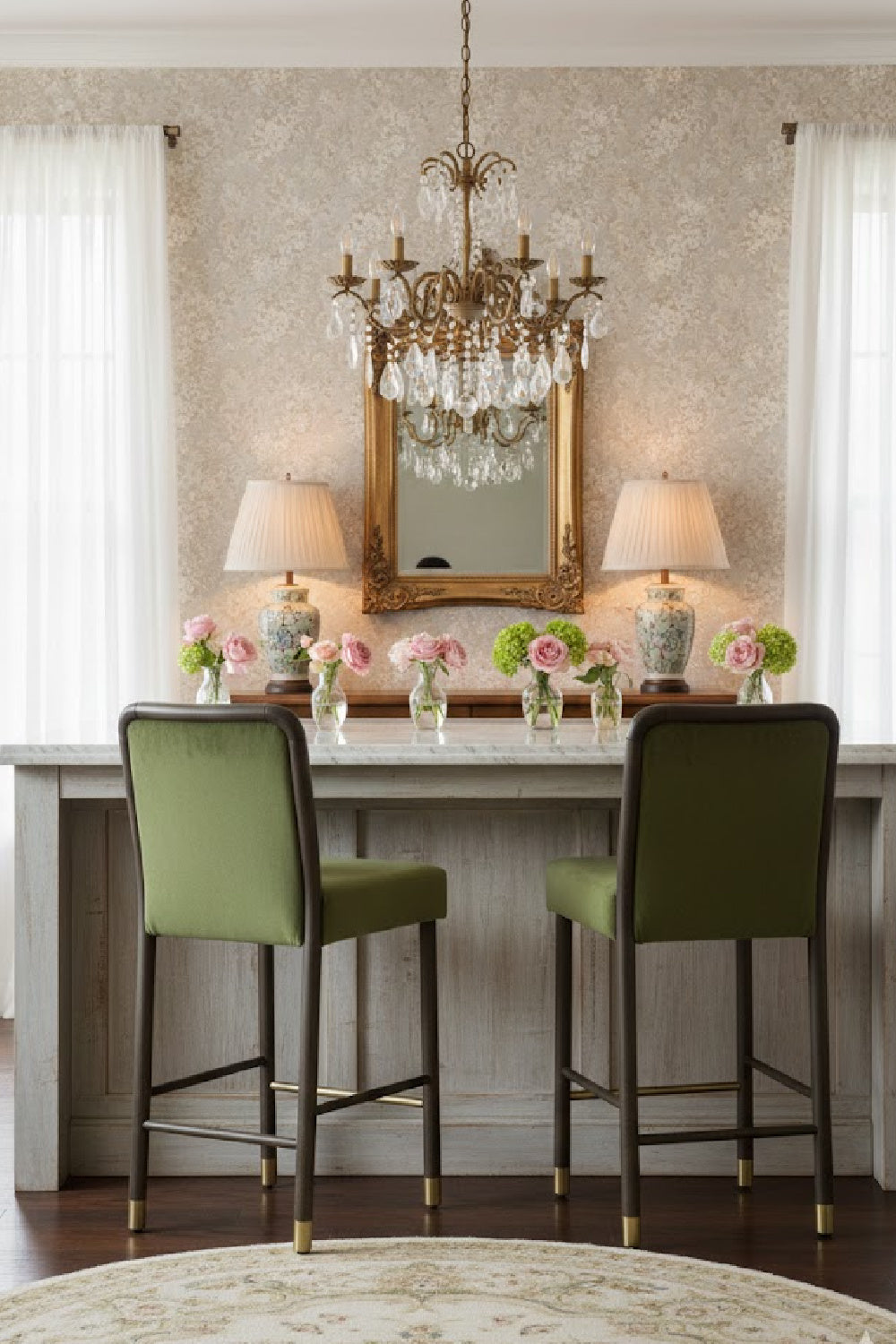 Modern European furniture - Green Upholstered Counter Stool - www.oroa.com