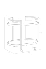 Modern European furniture - Antique Brass Bar Cart - www.oroa.com