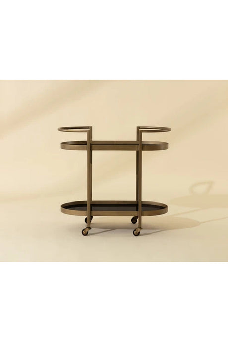 Modern European furniture - Antique Brass Bar Cart - www.oroa.com