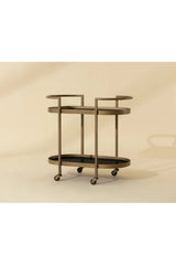 Modern European furniture - Antique Brass Bar Cart - www.oroa.com