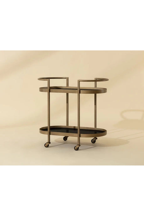 Modern European furniture - Antique Brass Bar Cart - www.oroa.com