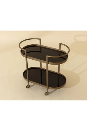 Modern European furniture - Antique Brass Bar Cart - www.oroa.com