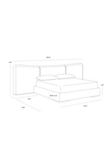 Modern European furniture - Boucle 3-Panel King Bed - www.oroa.com