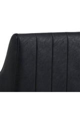 Modern European furniture - Black Leather Channeled Lounge Chair - www.oroa.com